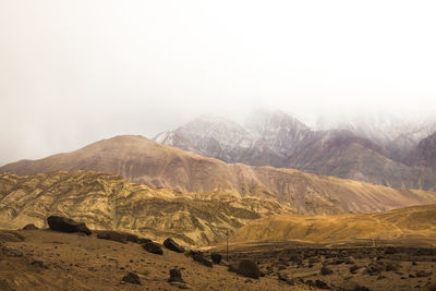 Scenic view of mountains against sky