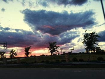 Scenic view of dramatic sky during sunset