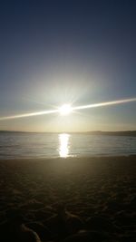 Scenic view of sea against sky at sunset