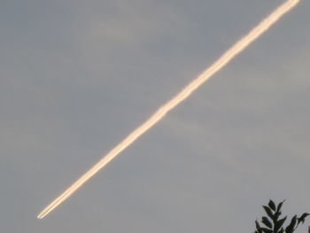 View of vapor trail in sky