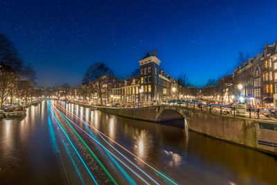 View of illuminated city at night