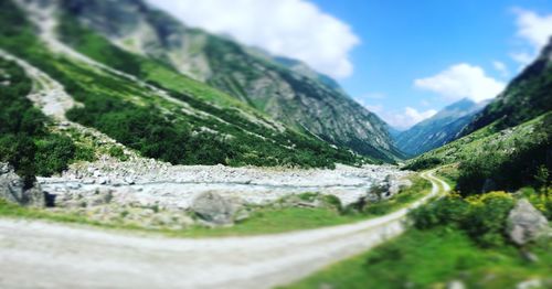 Scenic view of mountains against sky