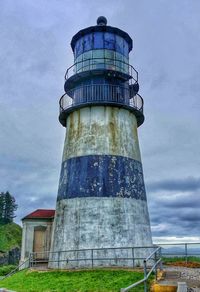 Low angle view of lighthouse against sky