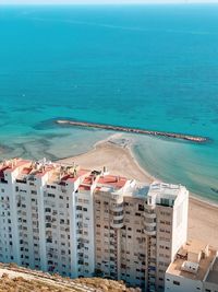 High angle view of sea against sky