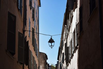 Low angle view of buildings against sky