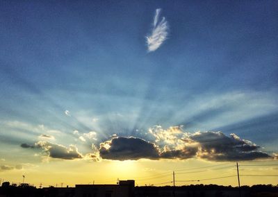 Scenic view of landscape against sky at sunset