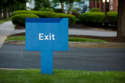 Exit sign at roadside