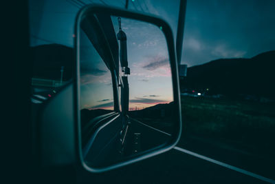 Reflection of sky on glass window