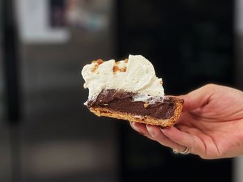 Triple chocolate pie with whipped cream