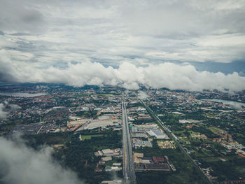 Aerial view from khon kaen province, thailand.