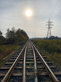 Railroad tracks against sky