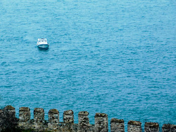 High angle view of sea against sky