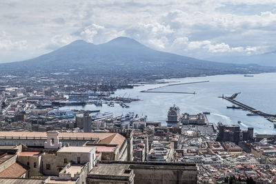 Aerial view of the gulf of naples