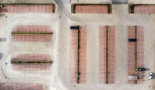 Aerial view of parking lot