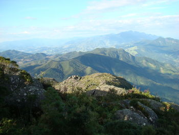 Scenic view of mountains against sky