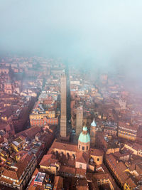 High angle view of buildings in city