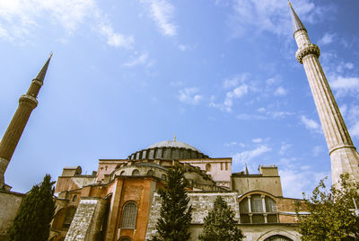 Low angle view of hagia sophia against sky