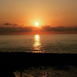 Scenic view of sea at sunset