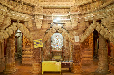 Low angle view of statues in building