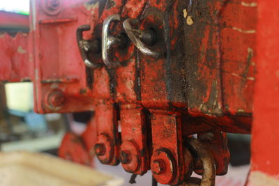 Close-up of rusty machine part