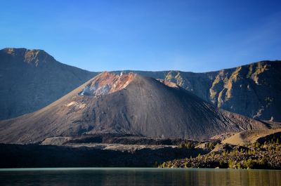 View of volcanic mountain range