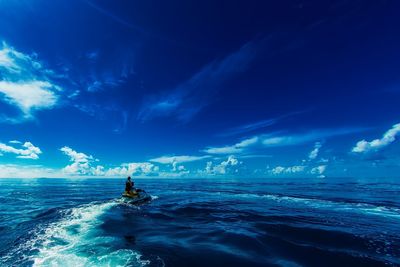 High angle view of sea against sky