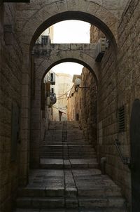 Low angle view of staircase in old building