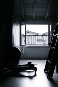 Man relaxing on floor at home