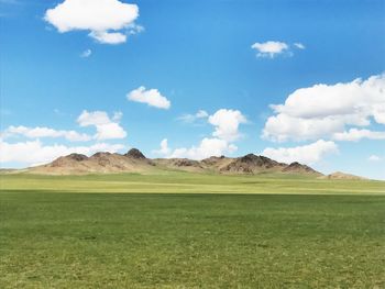 Scenic view of field against sky