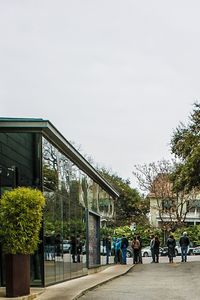 View of buildings against clear sky