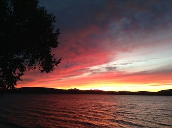 Scenic view of sunset over sea