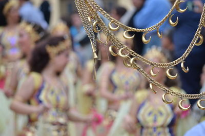 Close-up of decoration for sale in market