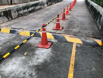 Yellow arrow symbol on road