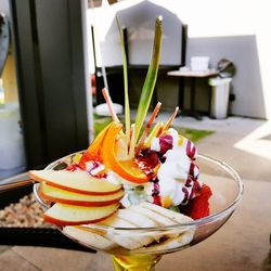 Close-up of ice cream in bowl