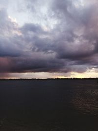 Scenic view of sea against sky at sunset