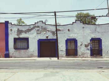 Closed door of building