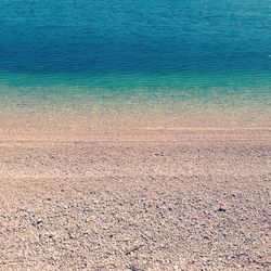 High angle view of sea on sunny day