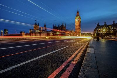 Illuminated city at night