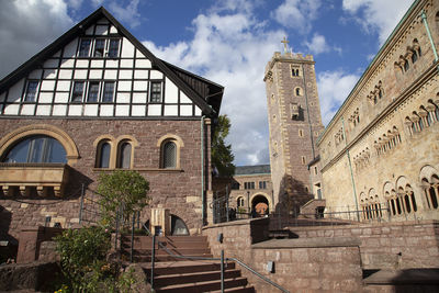 Low angle view of historic building against sky