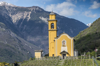 Beautiful little church in hill in bellinzona