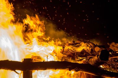 Close-up of bonfire