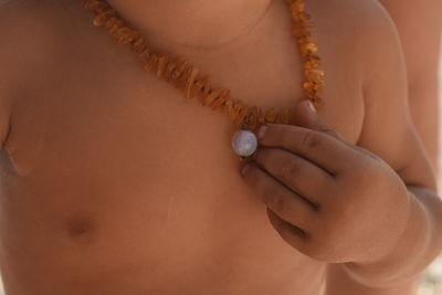 Close-up of woman hand