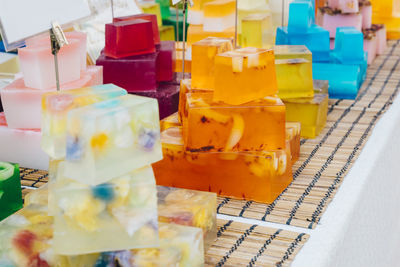 Close-up of food on table