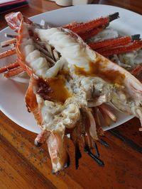 High angle view of meal served in plate