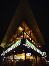 Illuminated store at night