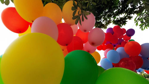 Colorful background of colored balloons