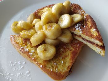 High angle view of breakfast served in plate