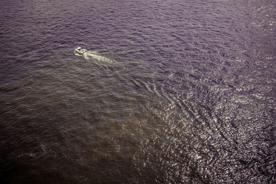 High angle view of rippled water in sea