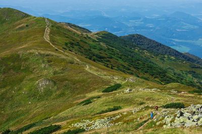 High angle view of golf course
