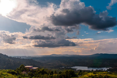 Scenic view of townscape against sky